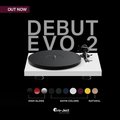 Pro-Ject Debut EVO 2 Fully Manual Belt-Drive Turntable - Satin Golden Yellow