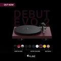 Pro-Ject Debut EVO 2 Fully Manual Belt-Drive Turntable - Satin Wine Red
