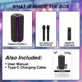 Vinnfier Tango Studio 5 Wireless Bluetooth Portable Speaker with FM Radio & Wireless Handheld Microphones