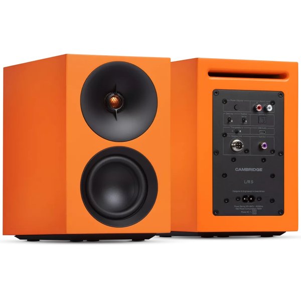 Cambridge Audio L/R S Wireless Bluetooth Desktop Bookshelf Speakers - Orange