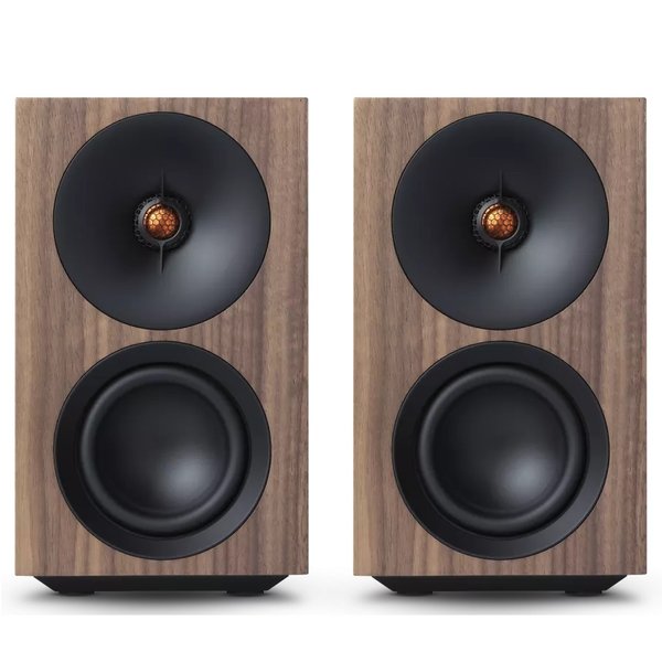 Cambridge Audio L/R S Wireless Bluetooth Desktop Bookshelf Speakers - Walnut
