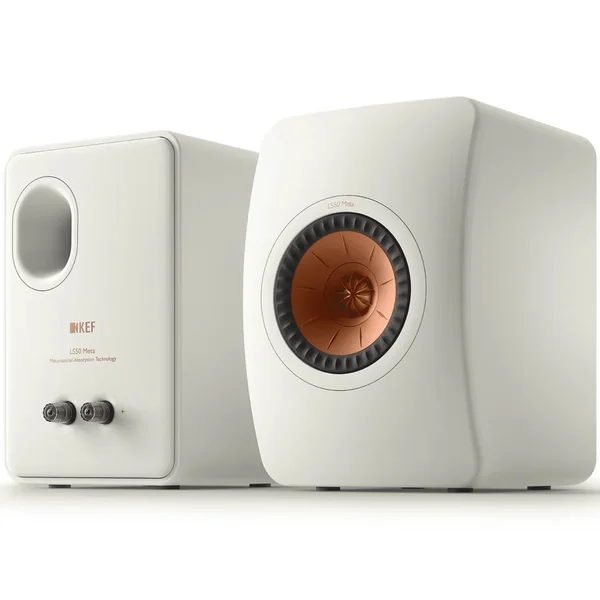 KEF LS50 Meta 2-Way Passive Desktop Bookshelf Speakers - Mineral White