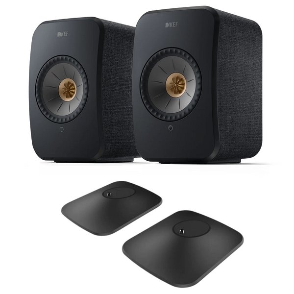 KEF LSX II + KEF P1 Bookshelf Speakers & Desk Pads Bundle