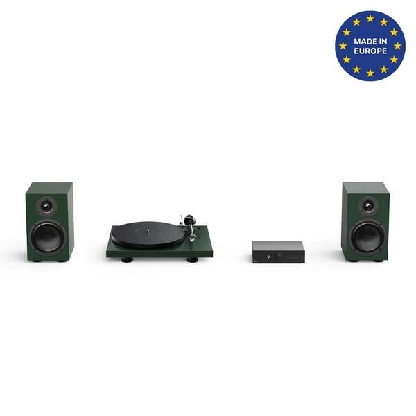 Pro-Ject Colourful Audio System 2 All-In-One Analog HiFi Stereo System Bundle - Satin Fir Green