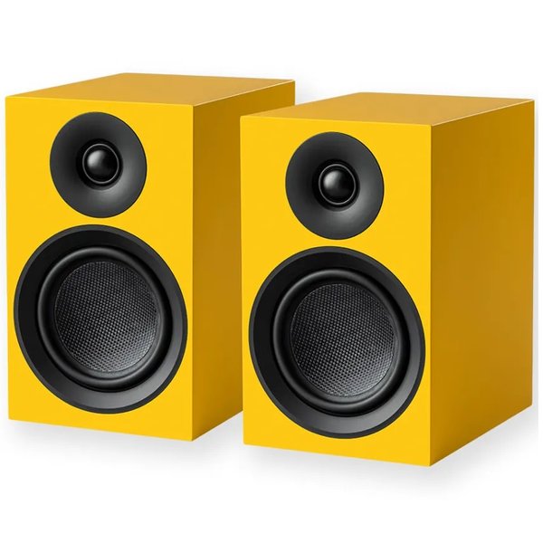 Pro-Ject Speaker Box 5 E Carbon 2-Way Passive Bookshelf Speakers - Satin Golden Yellow