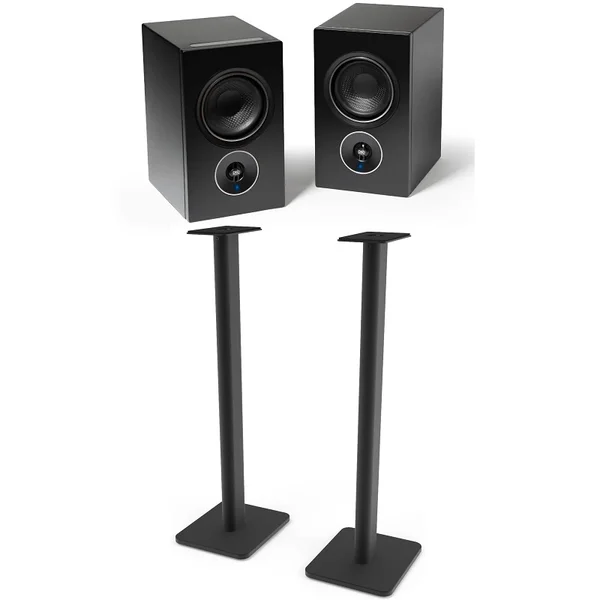 PSB Alpha iQ + Kanto SP32PL Bookshelf Speakers & Floor Stands Bundle
