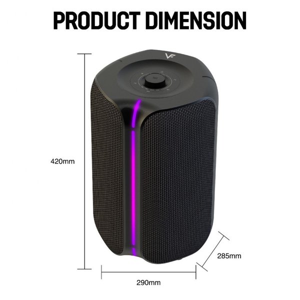 Vinnfier Tango Studio 3 Wireless Bluetooth Portable Speaker with FM Radio & Wireless Handheld Microphones