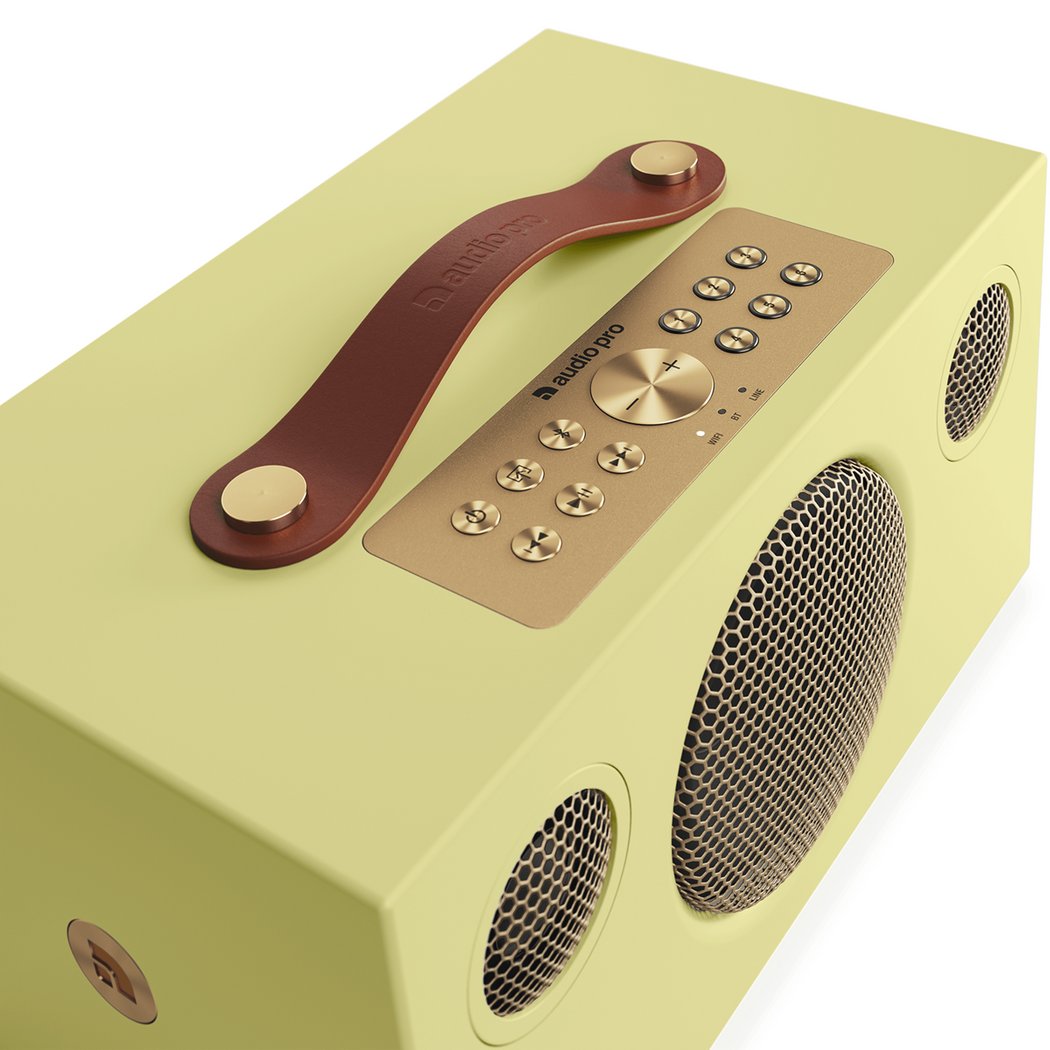 Audio Pro C5 MkII W Classic Multi-Room Wireless Bluetooth/WiFi Network Desktop Speaker Yellow
