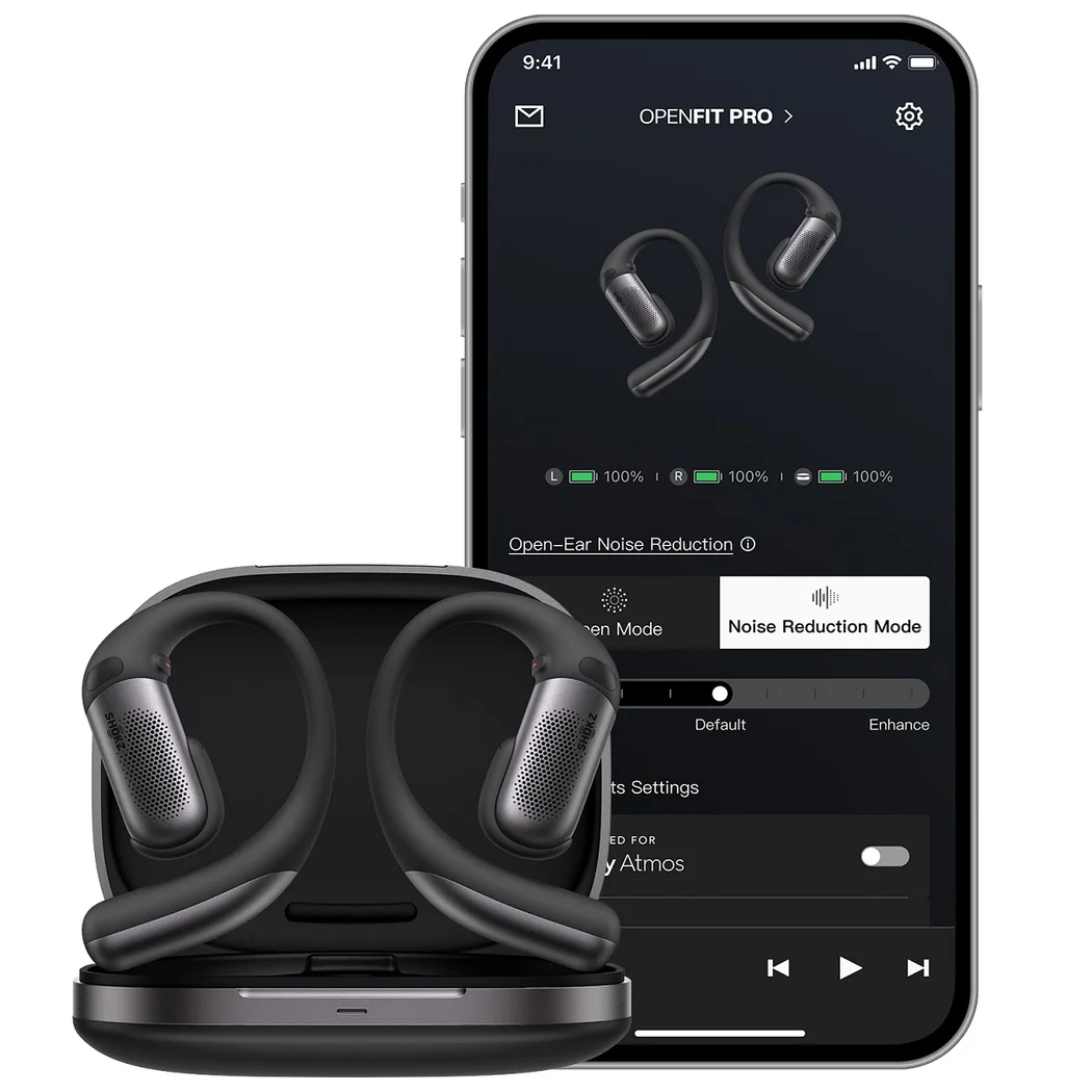 Shokz OpenFit Pro Dolby Atmos True Wireless Bluetooth Air Conduction Open-Ear Earphone with Mic - Black