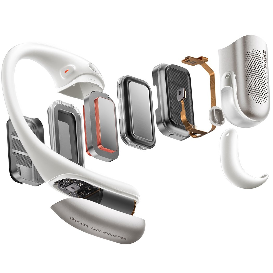 Shokz OpenFit Pro Dolby Atmos True Wireless Bluetooth Air Conduction Open-Ear Earphone with Mic - White