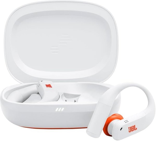 JBL Endurance Peak 4 True Wireless Bluetooth In-Ear Earphone with Mic- White/Orange