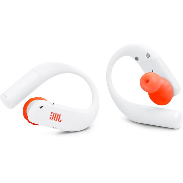 JBL Endurance Peak 4 True Wireless Bluetooth In-Ear Earphone with Mic- White/Orange