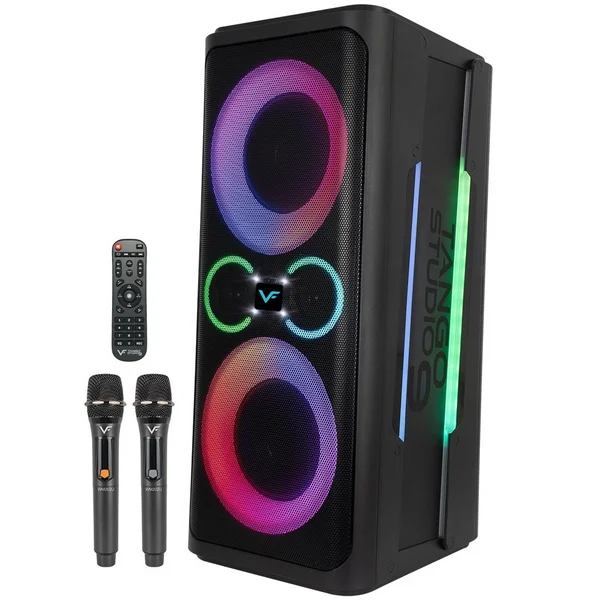 Vinnfier Tango Studio 9 Wireless Bluetooth Portable Speaker with Dual Wireless Handheld Microphones (with HDMI)