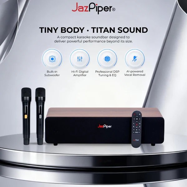 JazPiper GO Wireless Bluetooth Desktop Speaker & Network Streaming Karaoke System