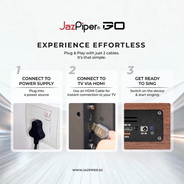 JazPiper GO Wireless Bluetooth Desktop Speaker & Network Streaming Karaoke System