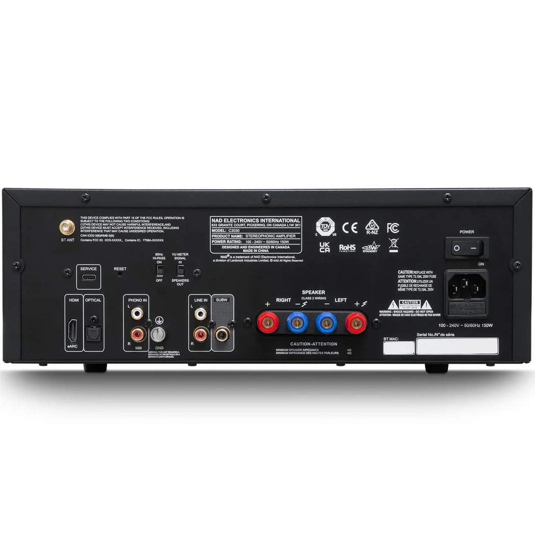 NAD C 3030 Wireless Bluetooth Integrated Amplifier (with HDMI & Phono)
