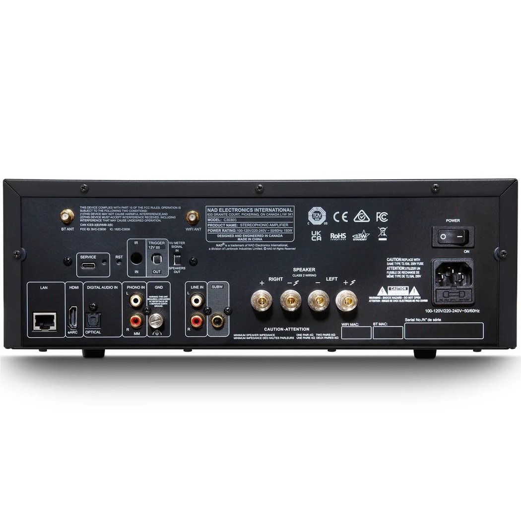 NAD C 3030S MQA Multi-Room Wireless Bluetooth/WiFi Network Integrated Amplifier (with HDMI & Phono)
