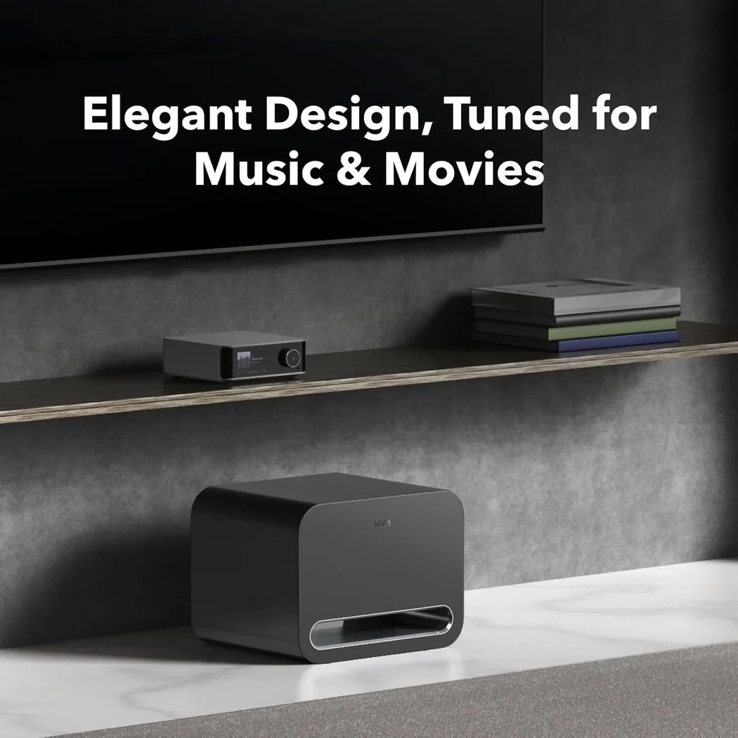 WiiM Sub Pro Wireless Bluetooth WiFi Network 8-inch Powered Active Subwoofer Black