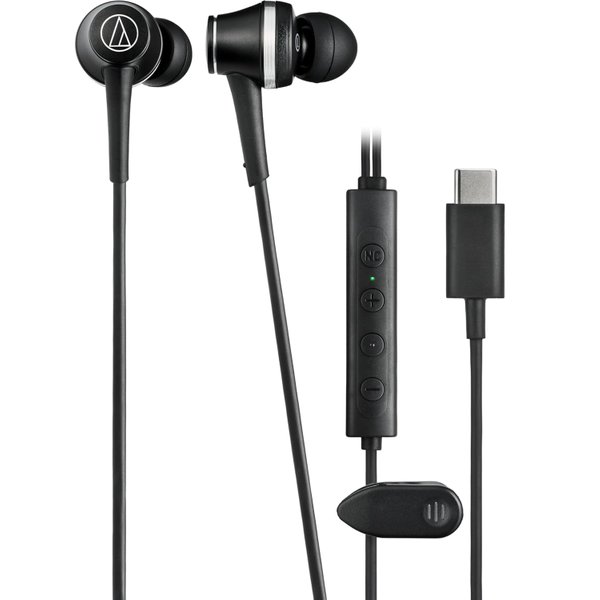 Audio-Technica ATH-CKD7NC Noise-Cancelling USB-C In-Ear Earphone with Mic - Black