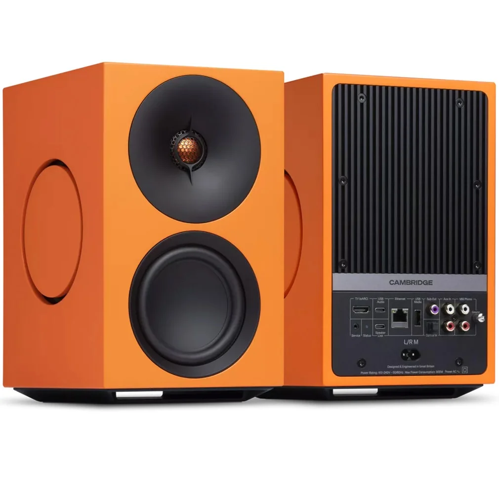 Cambridge Audio L/R M Wireless Bluetooth Desktop Bookshelf Speakers - Orange