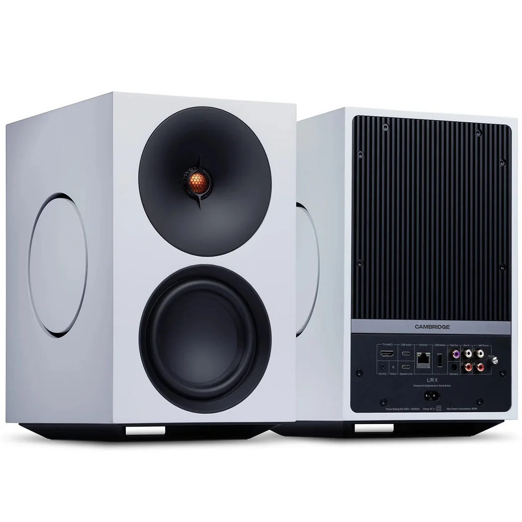Cambridge Audio L/R X Wireless Bluetooth Desktop Bookshelf Speakers - White