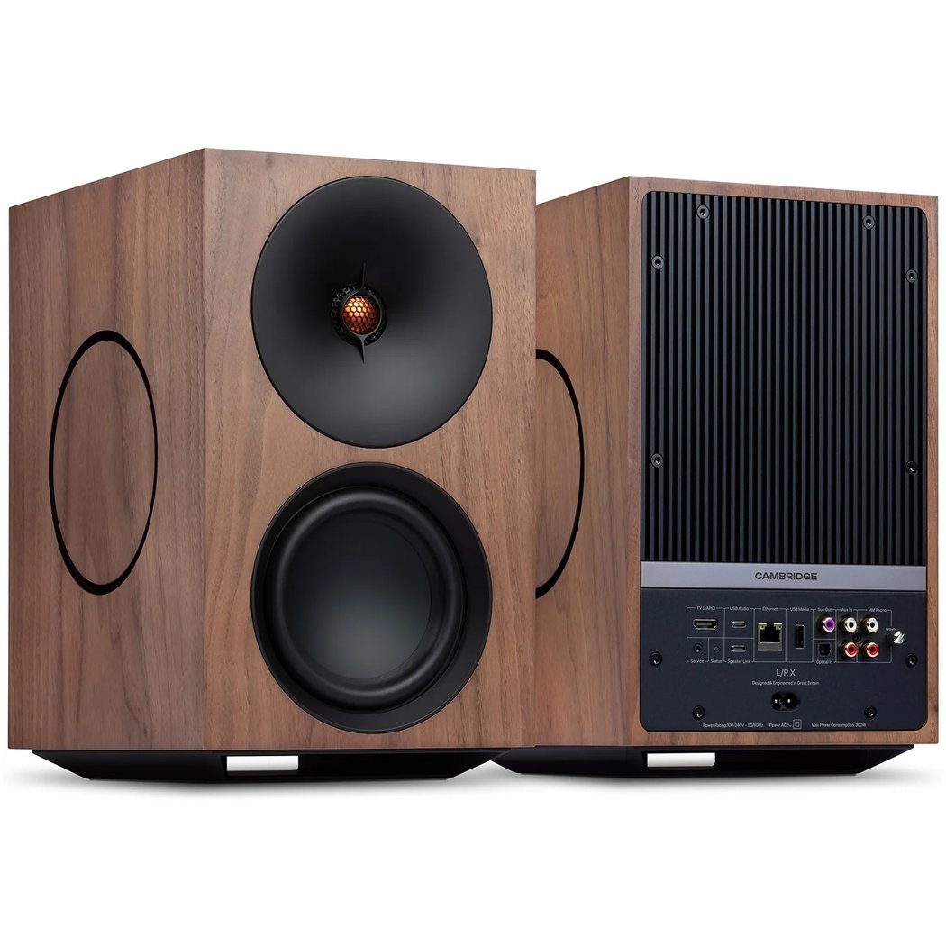 Cambridge Audio L/R X Wireless Bluetooth Desktop Bookshelf Speakers - Walnut