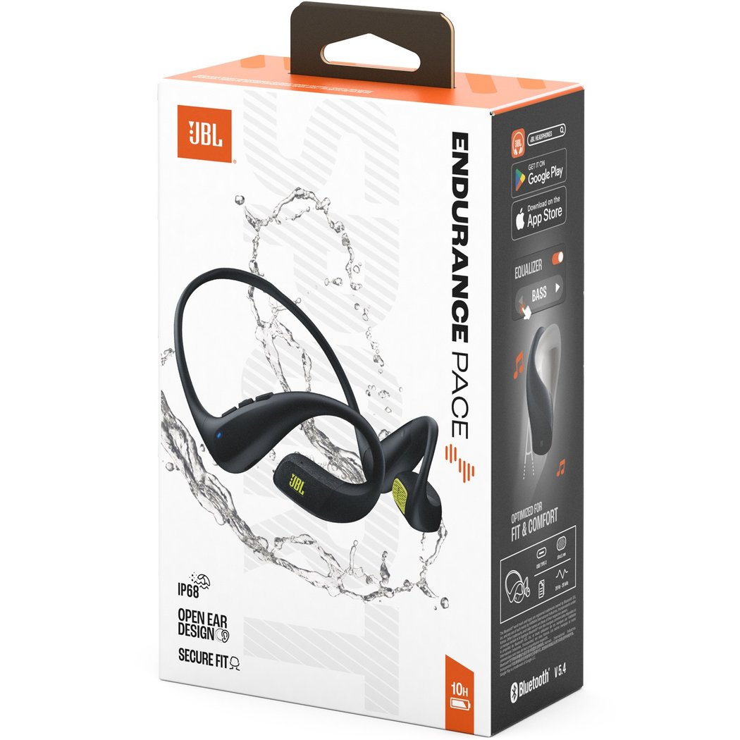 JBL Endurance Pace Waterproof Neckband Wireless Bluetooth Air Conduction Open-Ear Headphone with Mic - Black/Lime