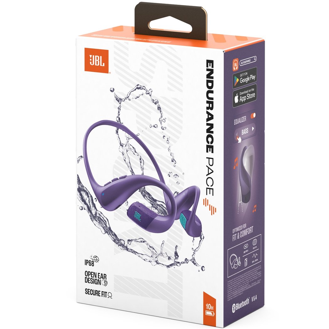 JBL Endurance Pace Waterproof Neckband Wireless Bluetooth Air Conduction Open-Ear Headphone with Mic - Purple