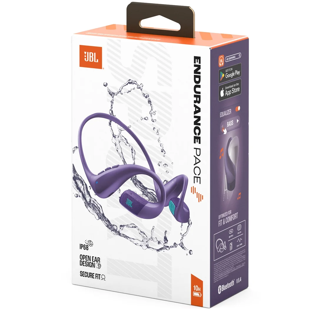 JBL Endurance Pace Waterproof Neckband Wireless Bluetooth Air Conduction Open-Ear Headphone with Mic - Purple