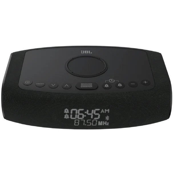 JBL Rise Wireless Bluetooth Desktop Speaker, Alarm Clock with FM Radio
