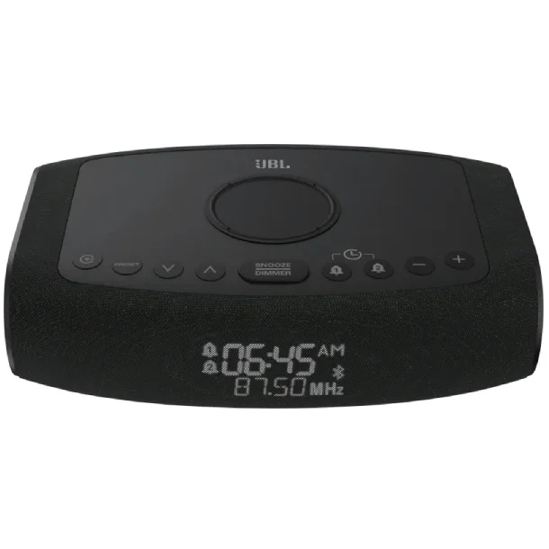 JBL Rise Wireless Bluetooth Desktop Speaker, Alarm Clock with FM Radio