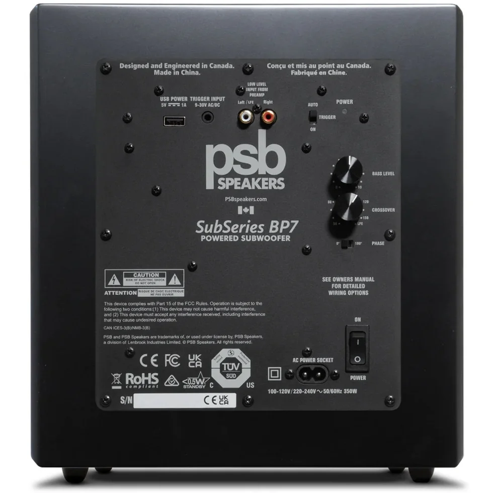 PSB SubSeries BP7 Dual 6.5-inch (2x6.5 inch) Powered Subwoofer