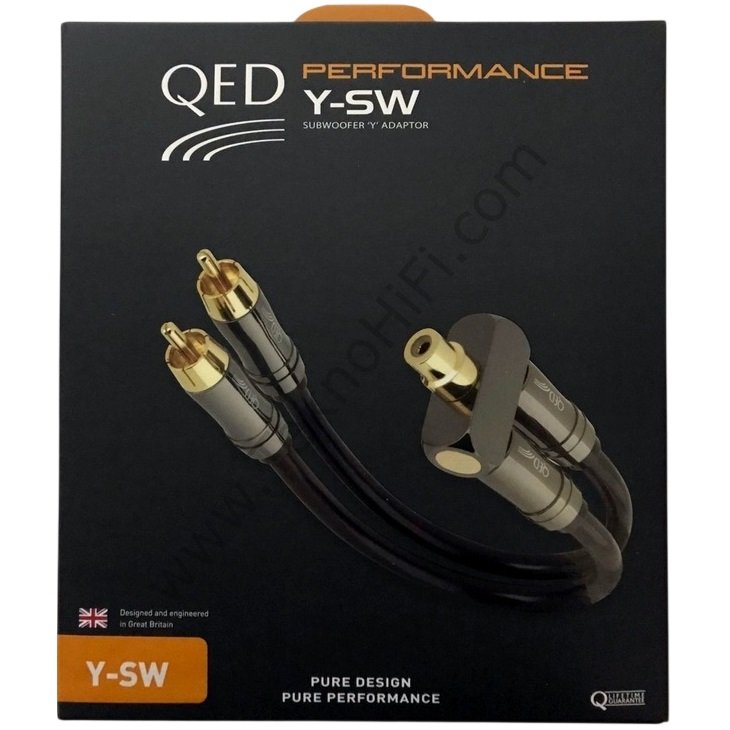 QED Performance Y-SW Adaptor Dual RCA Male to Single RCA Female Adapter Cable