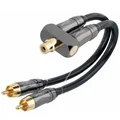 QED Performance Y-SW Adaptor Dual RCA Male to Single RCA Female Adapter Cable