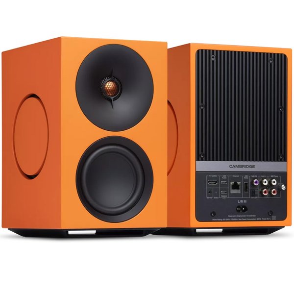 Cambridge Audio L/R M Wireless Bluetooth Desktop Bookshelf Speakers - Orange