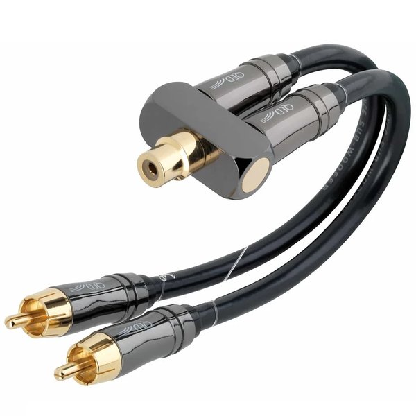 QED Performance Y-SW Adaptor Dual RCA Male to Single RCA Female Adapter Cable