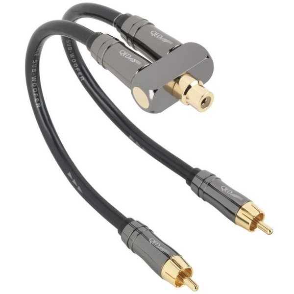 QED Performance Y-SW Adaptor Dual RCA Male to Single RCA Female Adapter Cable