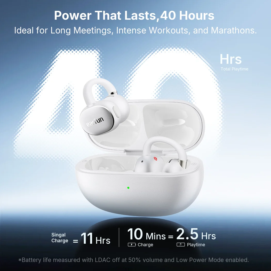 EarFun Clip 2 True Wireless Bluetooth Air Conduction Open-Ear Earphone Microphone White