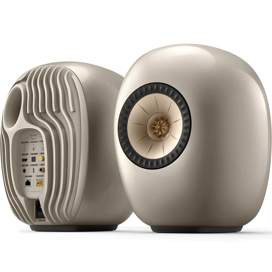 KEF LS LUXE Wireless Bluetooth WiFi Network Desktop Bookshelf Speakers HDMI eARC Dusk Titanium