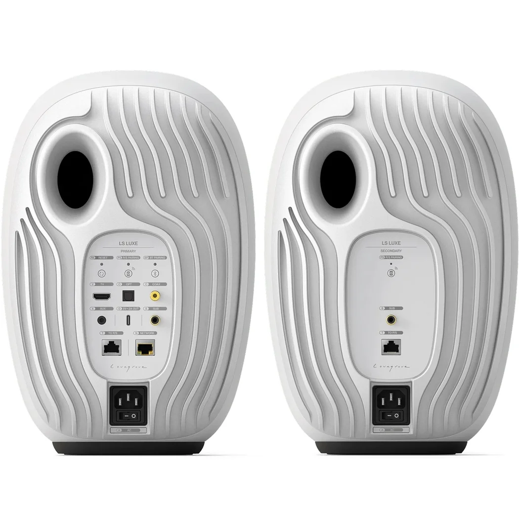 KEF LS LUXE Wireless Bluetooth WiFi Network Desktop Bookshelf Speakers HDMI eARC Mineral White
