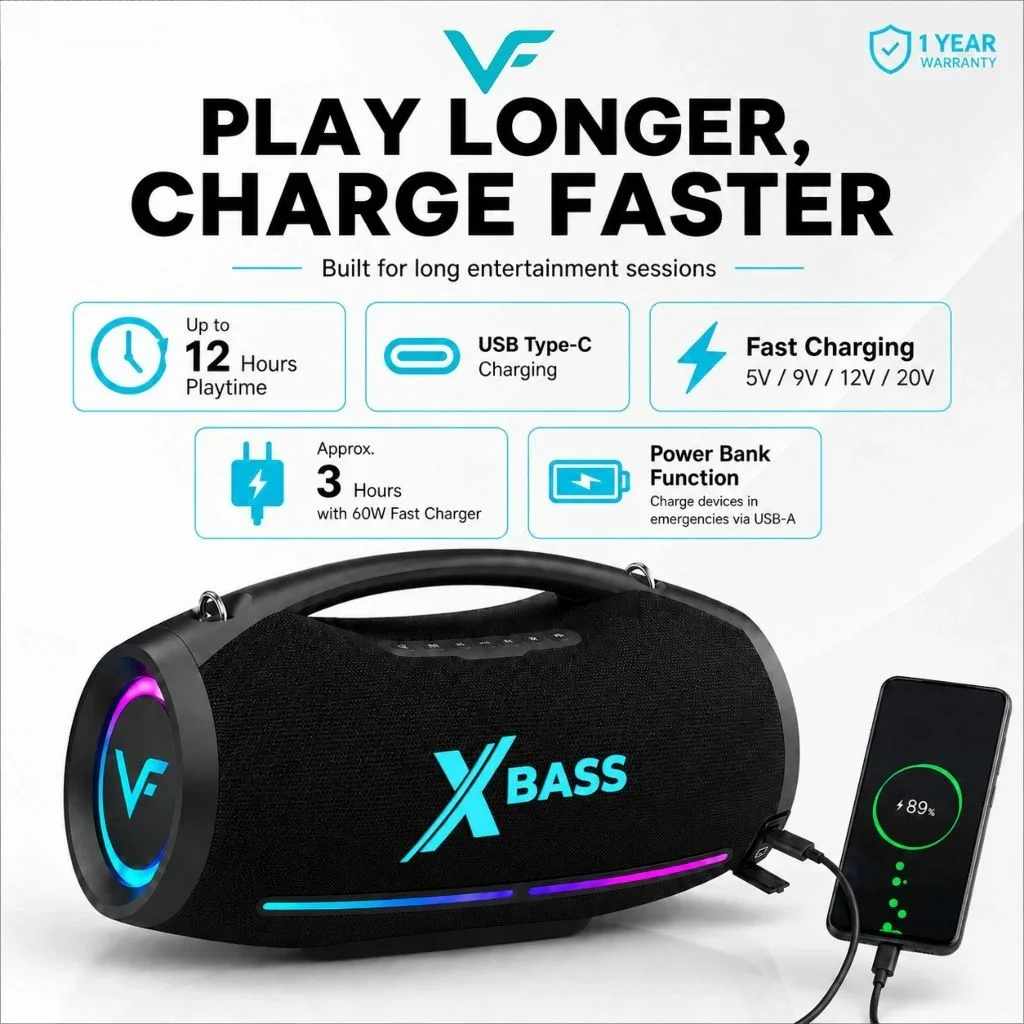 Vinnfier Tango XT710 X-Bass Wireless Bluetooth Portable Speaker with Dual Wireless Handheld Microphones
