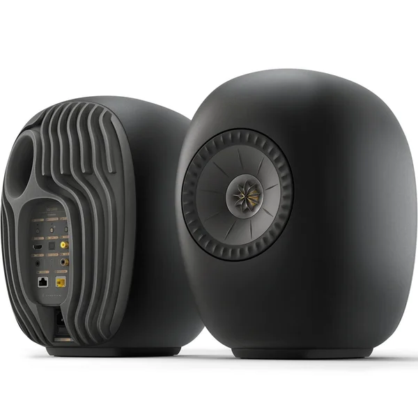 KEF LS LUXE Wireless Bluetooth/WiFi Network Desktop Bookshelf Speakers (with HDMI) - Eclipse Black