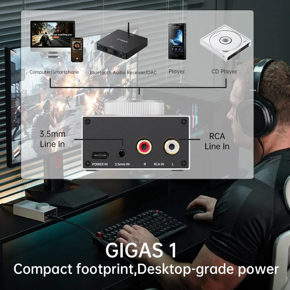 FiiO JadeAudio GIGAS 1 Desktop Headphone Amplifier