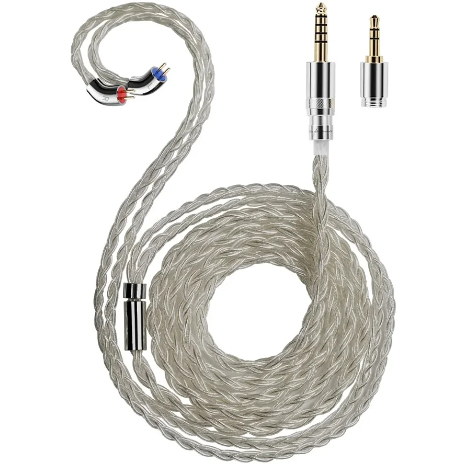 FiiO LS-RC 2026 2 Pin 8-core Stranded 6N OCC Silver-Plated Copper (SPC) with Interchangeable 4.4mm Balanced & 3.5mm Jack Connect