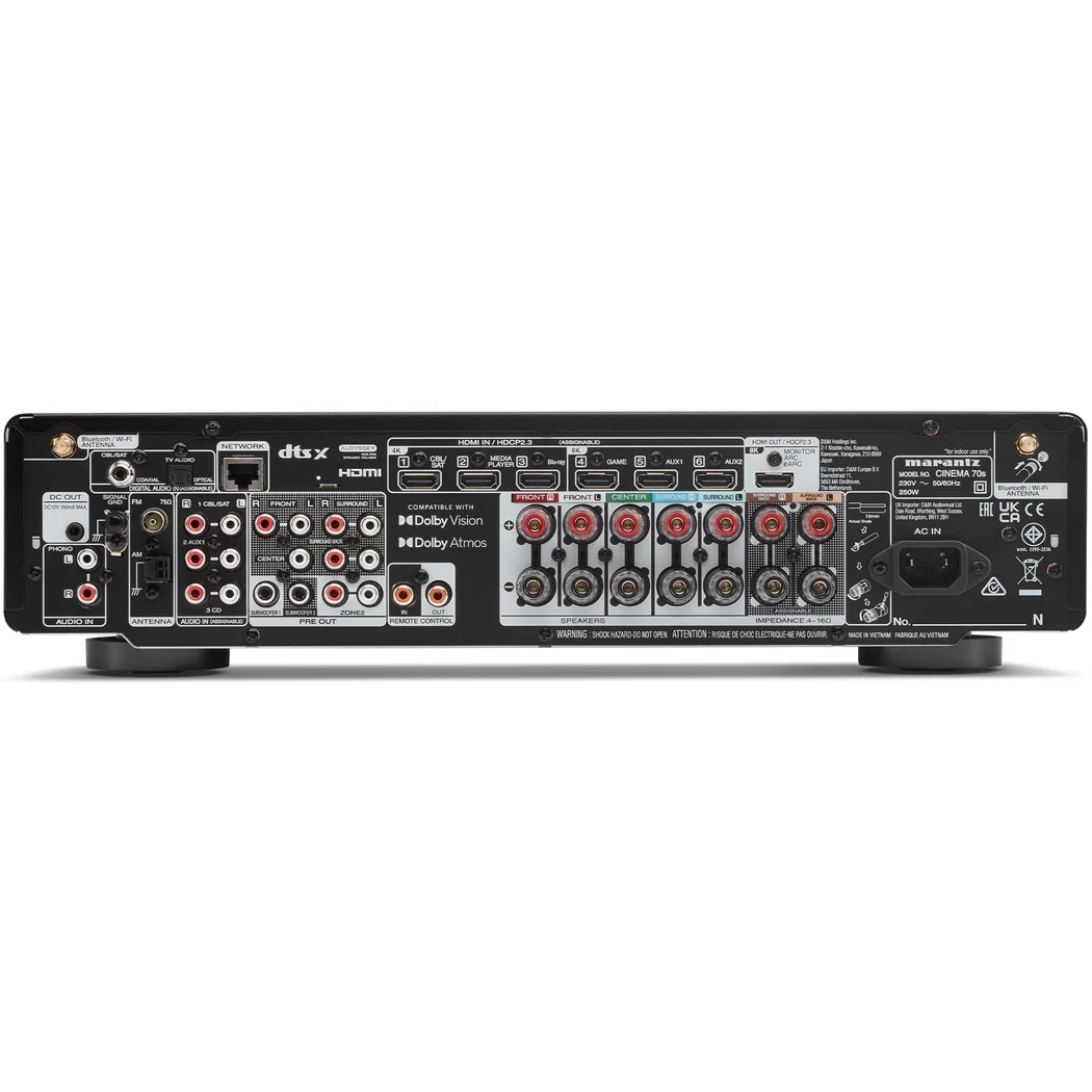 Marantz CINEMA 70 7.2 Channel 8K Hi-Fi Network AV Receiver (with Dolby Atmos, DTS:X) - Black