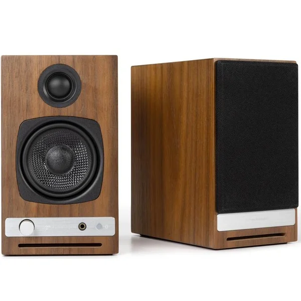 Audioengine HD3 Next Gen Wireless Bluetooth Desktop Bookshelf Speakers - Real Wood Walnut Veneer