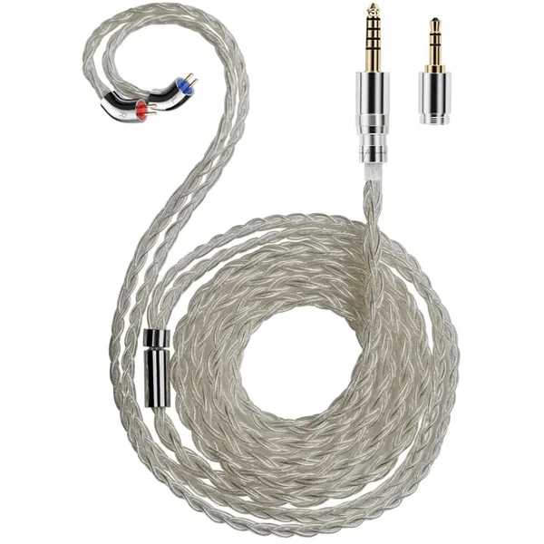FiiO LS-RC 2026 2 Pin 8-core Stranded 6N OCC Silver-Plated Copper (SPC) with Interchangeable 4.4mm Balanced & 3.5mm Jack Connect