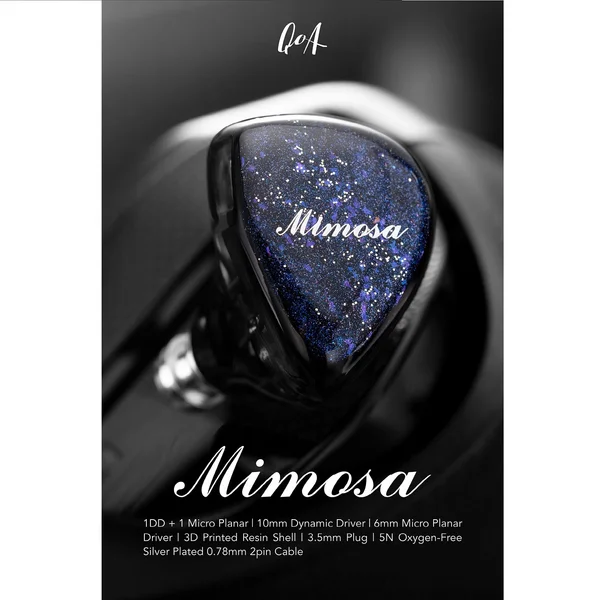 QoA New Mimosa 2-Driver (1PMD+1DD) Hybrid In-Ear Earphone - Dusky Purple