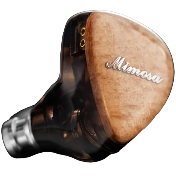 QoA New Mimosa 2-Driver (1PMD+1DD) Hybrid In-Ear Earphone - Woodgrain Brown