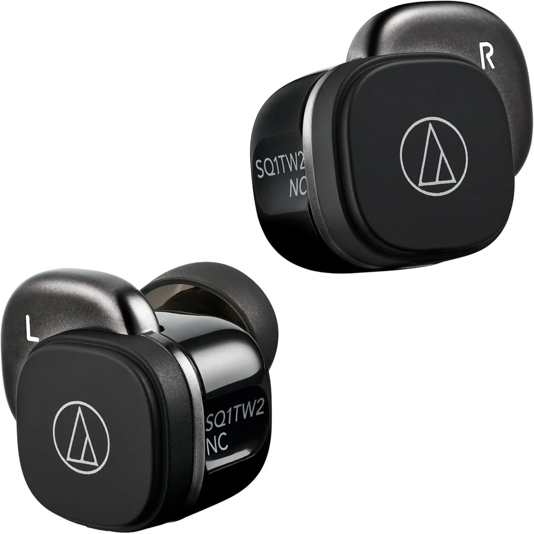 Audio-Technica ATH-SQ1TW2NC True Wireless Bluetooth Noise-Cancelling In-Ear Earphone with Mic - Black